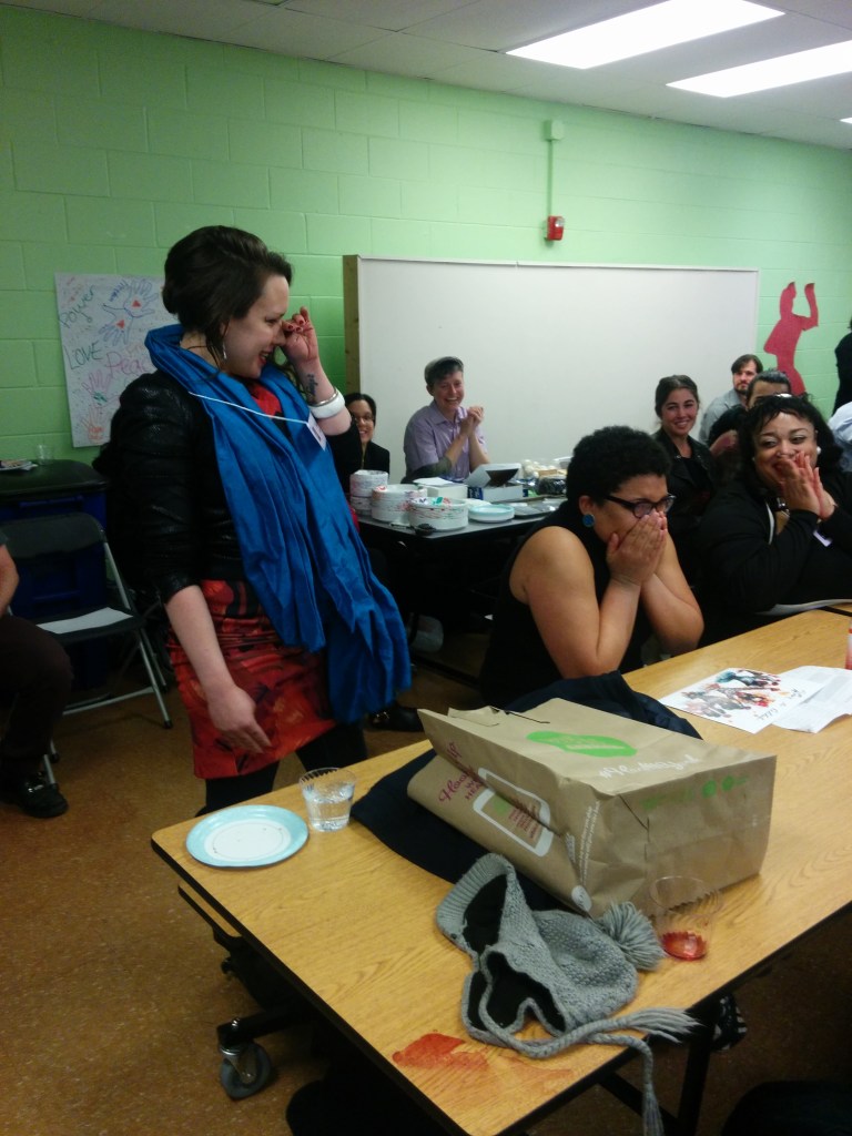 Honoree Ann Meredith presented her second print to Simone, who performed at the event. (Photo: Kelly Hayes)